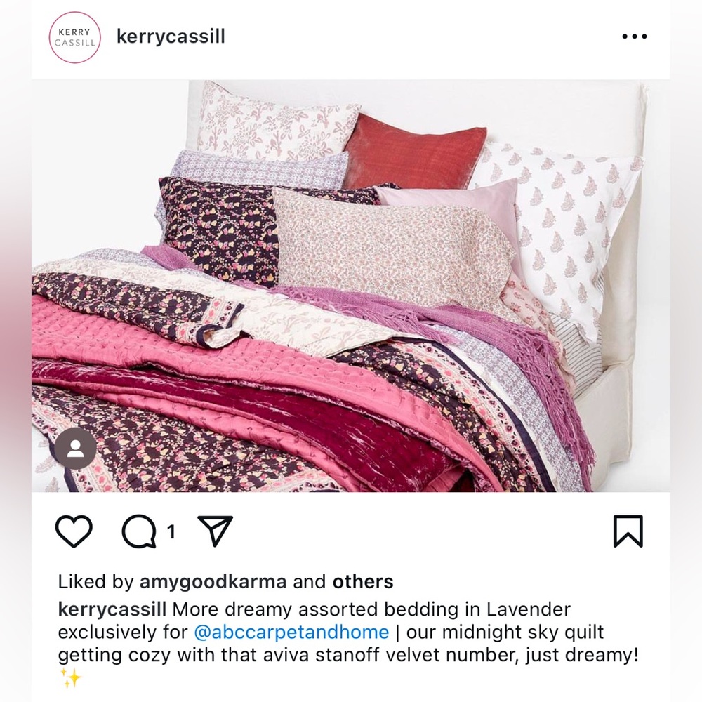 Kerry Cassill Queen Quilt and two king shams